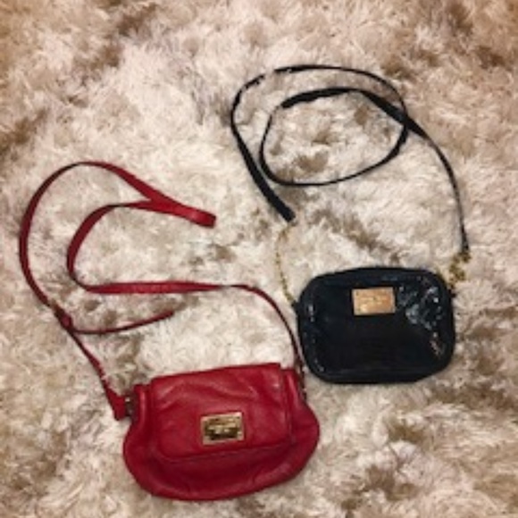 TWO Michael Kors Crossbody Bags; Red, Black - Picture 1 of 3
